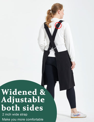 APRONNER slip-on no-tie design for easy on-and-off during gardening or cooking.