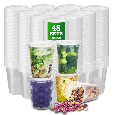 APSIC 32oz deli container with lid for secure takeout and freshness.
