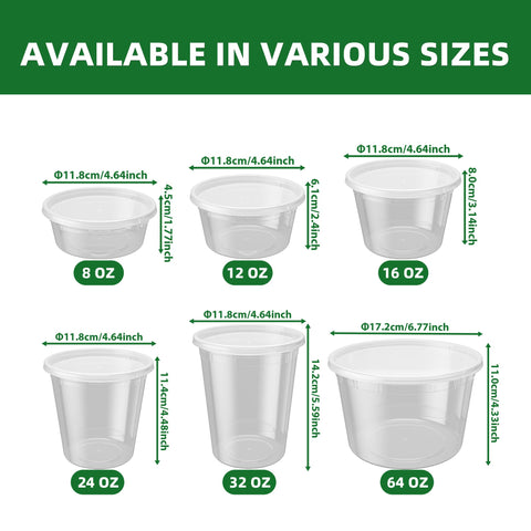 APSIC 48-set pack of 8oz deli containers for organized takeout.