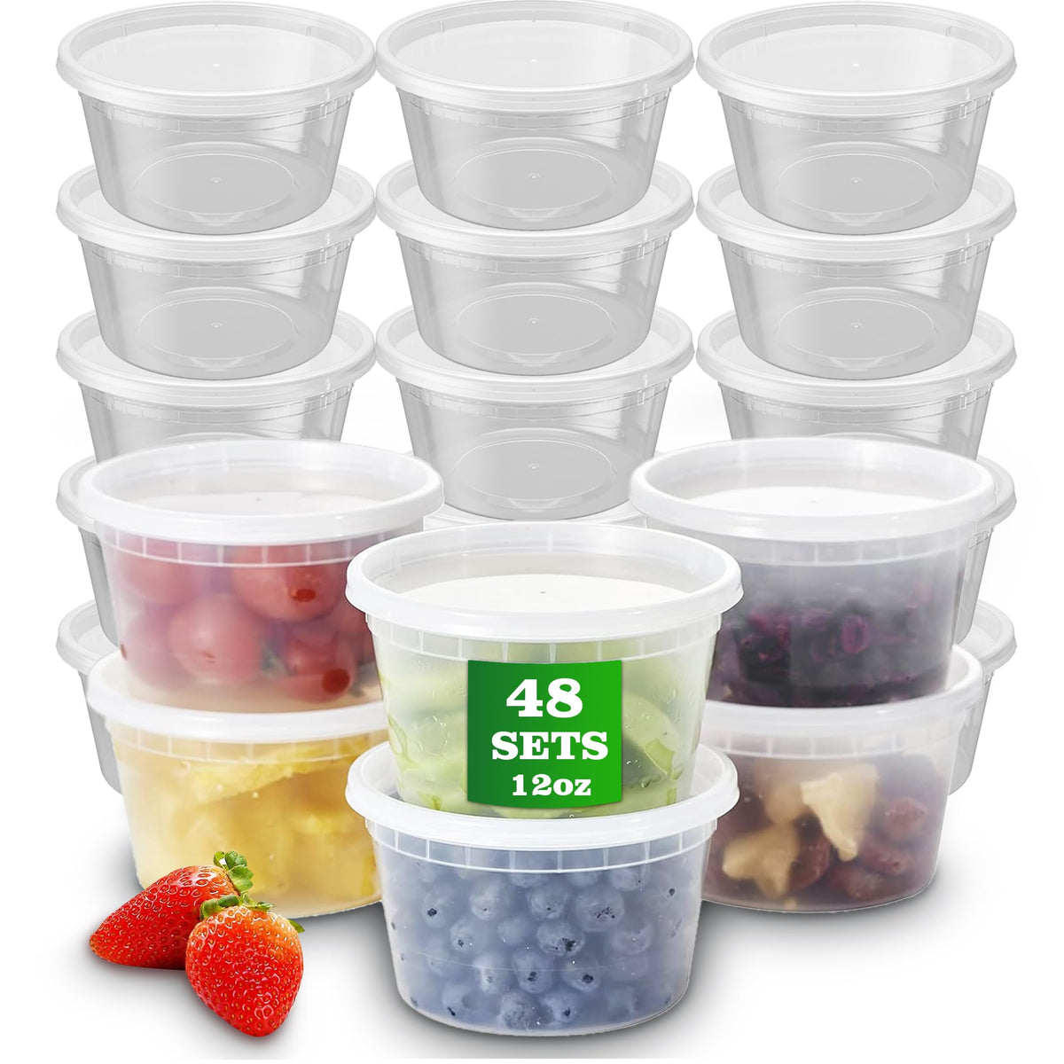 APSIC 12oz deli container with stackable design for organized portions