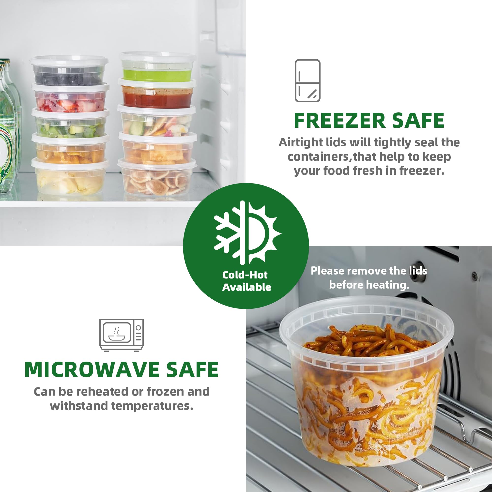 APSIC stackable deli containers save space in prep and display areas.