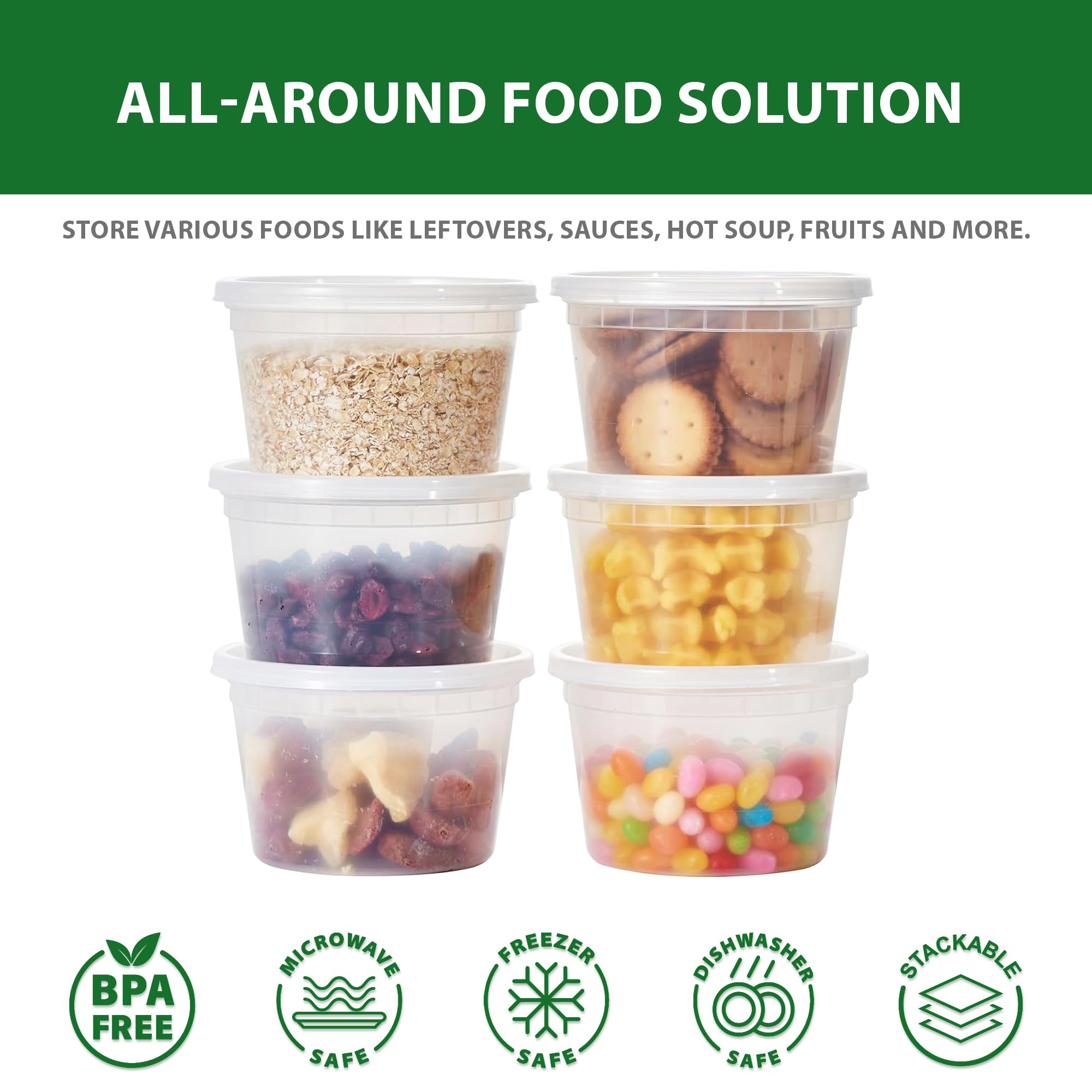 APSIC translucent 32oz deli container for quick content identification.