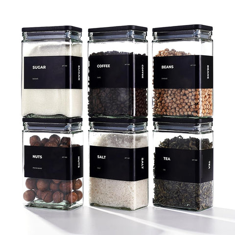 APT 1101 26oz glass storage jar with bamboo lid, six-pack, pantry organization