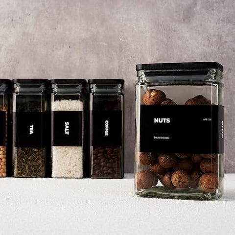 Bamboo lids with silicone seals on APT 1101 jars ensure airtight freshness