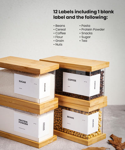APT 1101 bamboo food dispenser airtight lid seals freshness for pantry items.
