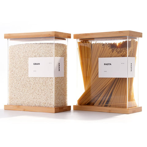 APT 1101 bamboo food dispenser assembly setup for easy loading and quick access.