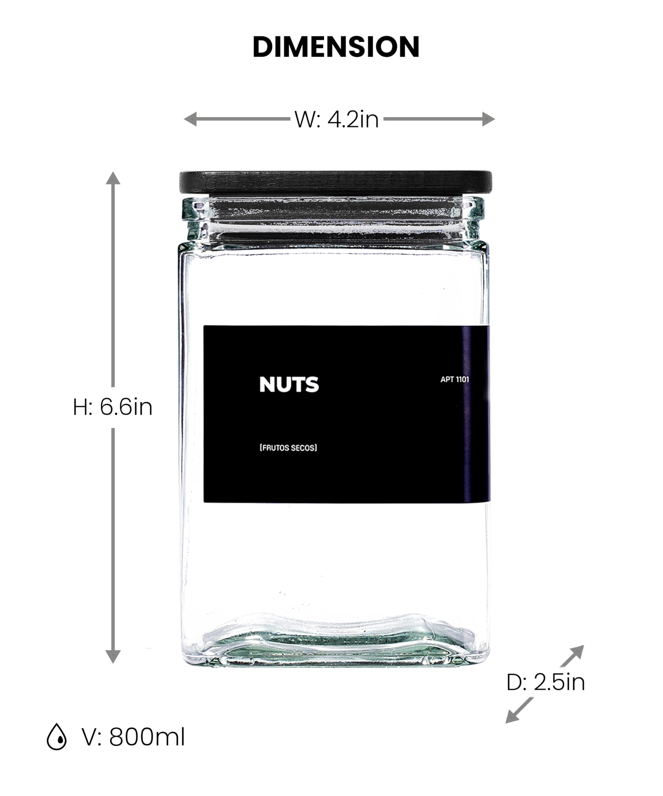 APT 1101 glass jars are dishwasher-safe for easy cleanup; lids require hand washing