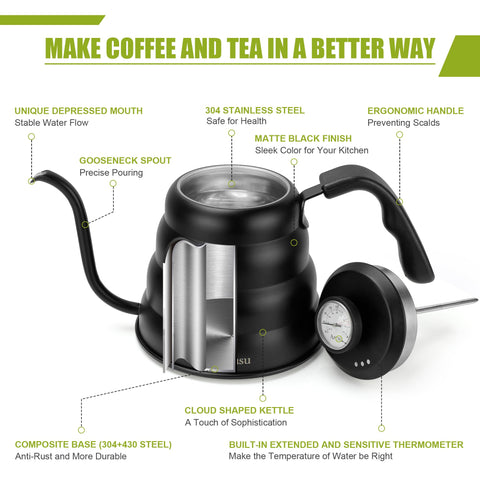 Apusu tea kettle cloud line exterior design adds elegant kitchen style