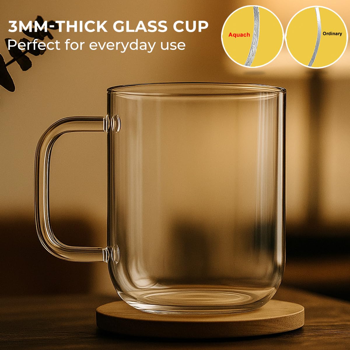 Aquach 20oz mug with large capacity for generous coffee, tea, or iced drinks.