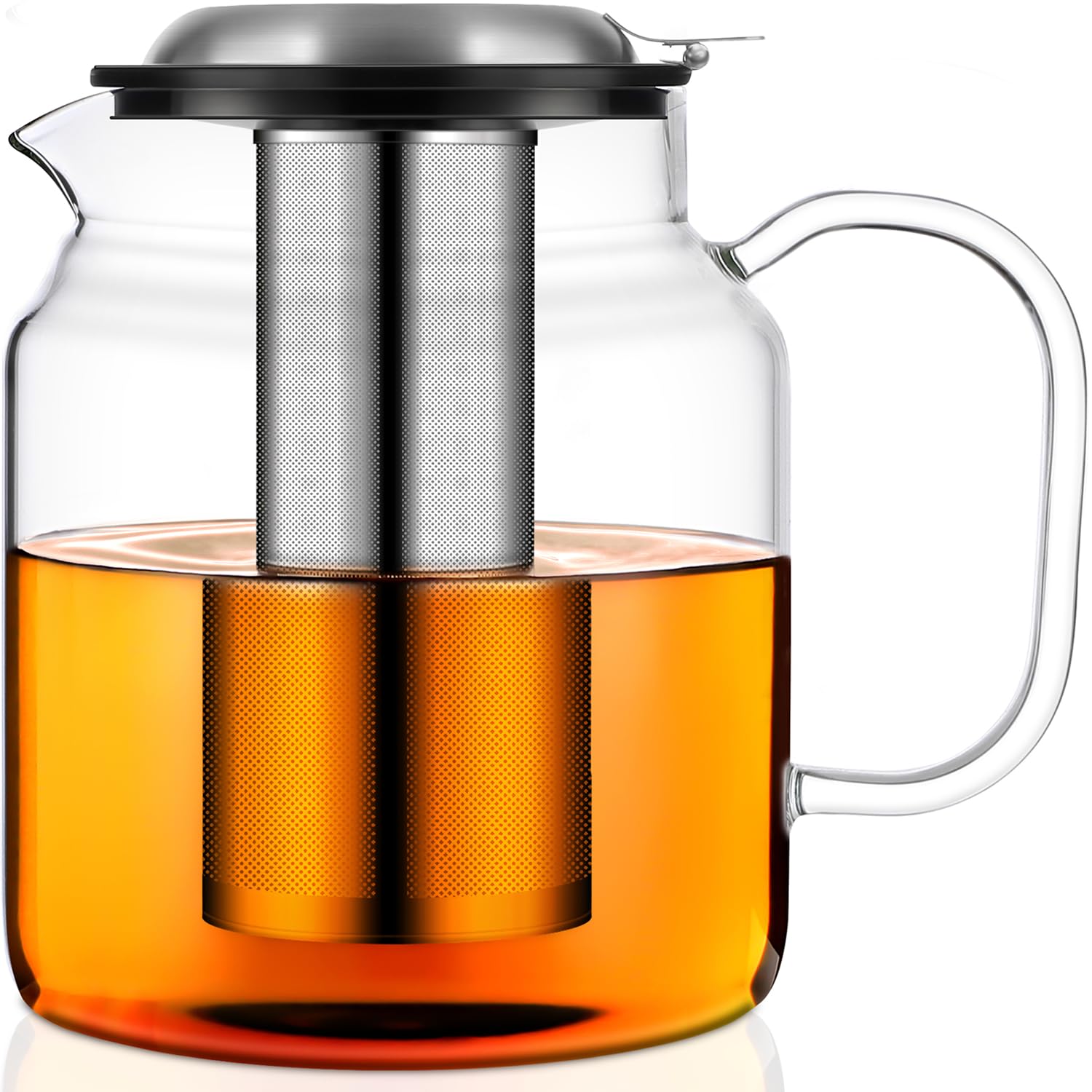 Aquach 68oz glass teapot with wide capacity for gatherings and multiple servings.