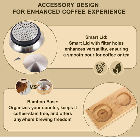 Aquach bamboo storage tray base keeps the setup organized