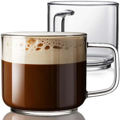Aquach borosilicate glass mug 18oz two-pack for durable daily use.