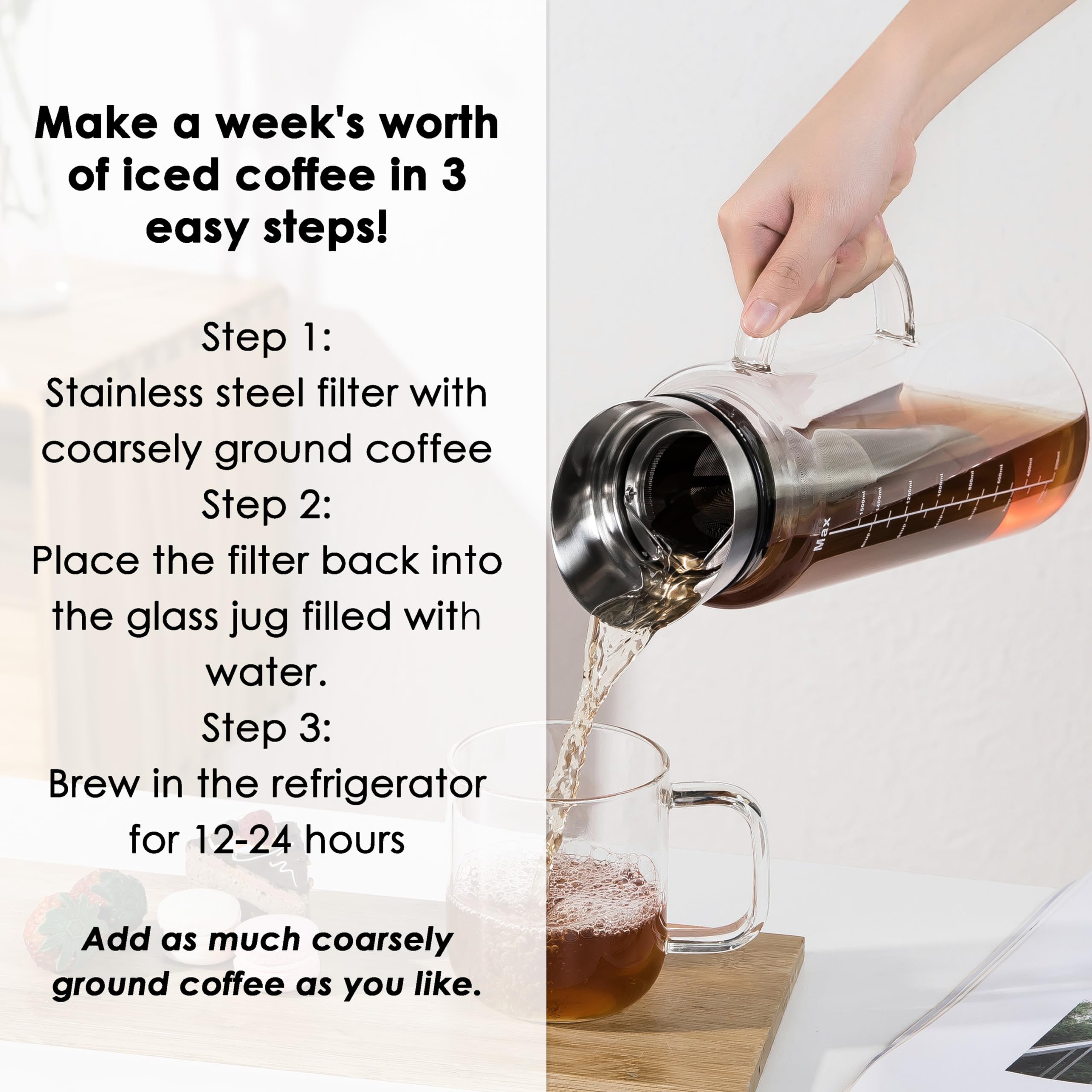 Aquach fine-mesh stainless steel filter delivering smooth coffee with less acidity