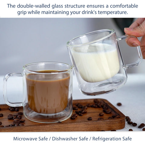 Aquach microwave-safe borosilicate glass mug supports quick reheats
