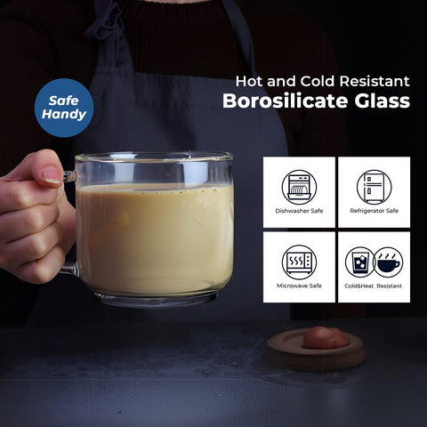 Aquach office-ready clear glass mug perfect for water or hot drinks.