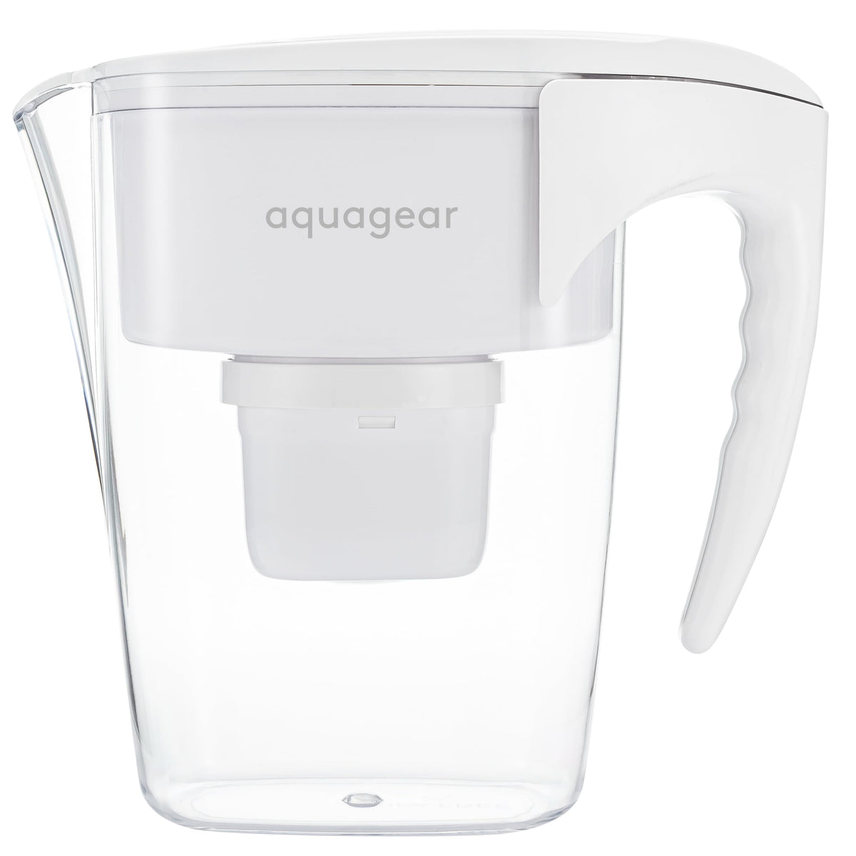 Aquagear water filter pitcher with lead removal for safer drinking water.