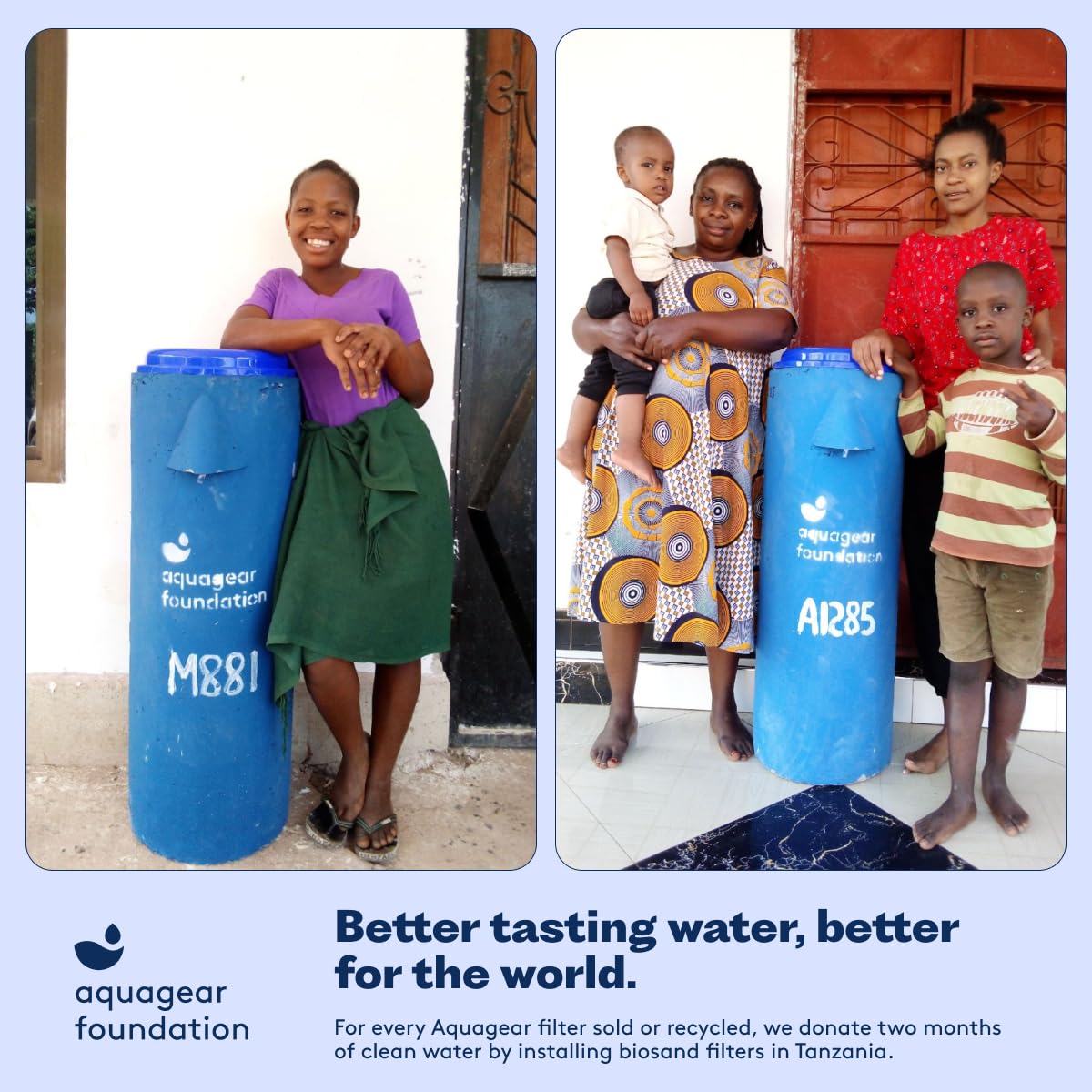 Aquagear recycling program provides postage-paid label to keep filters out of landfills.