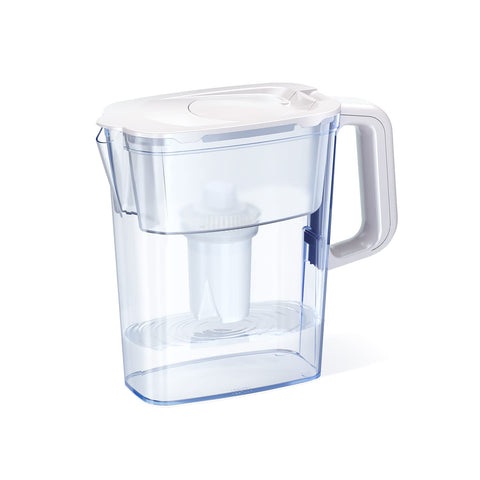 AQUAPHOR compact pitcher white, front view, space-saving for small kitchens