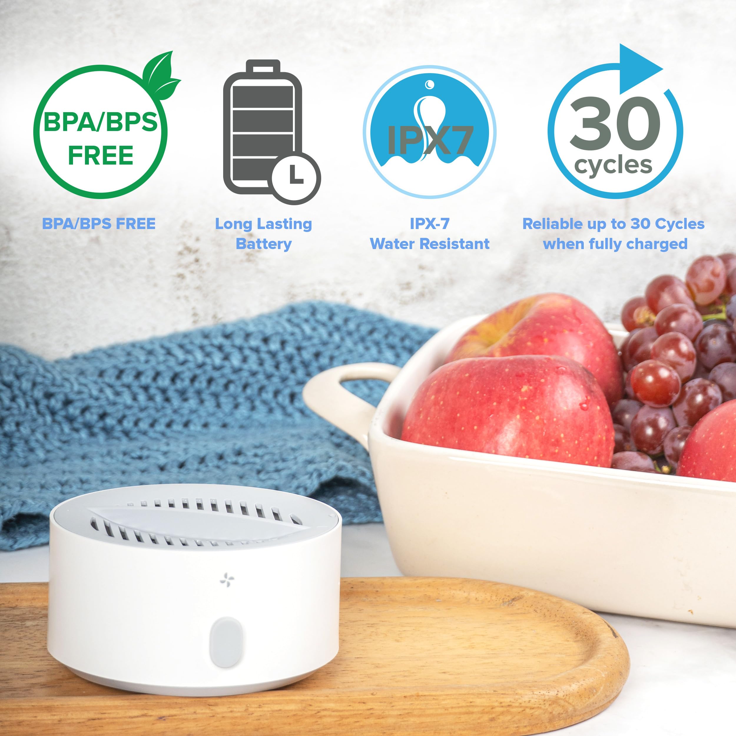 AquaPure electrolysis technology illustration shows safe produce cleaning