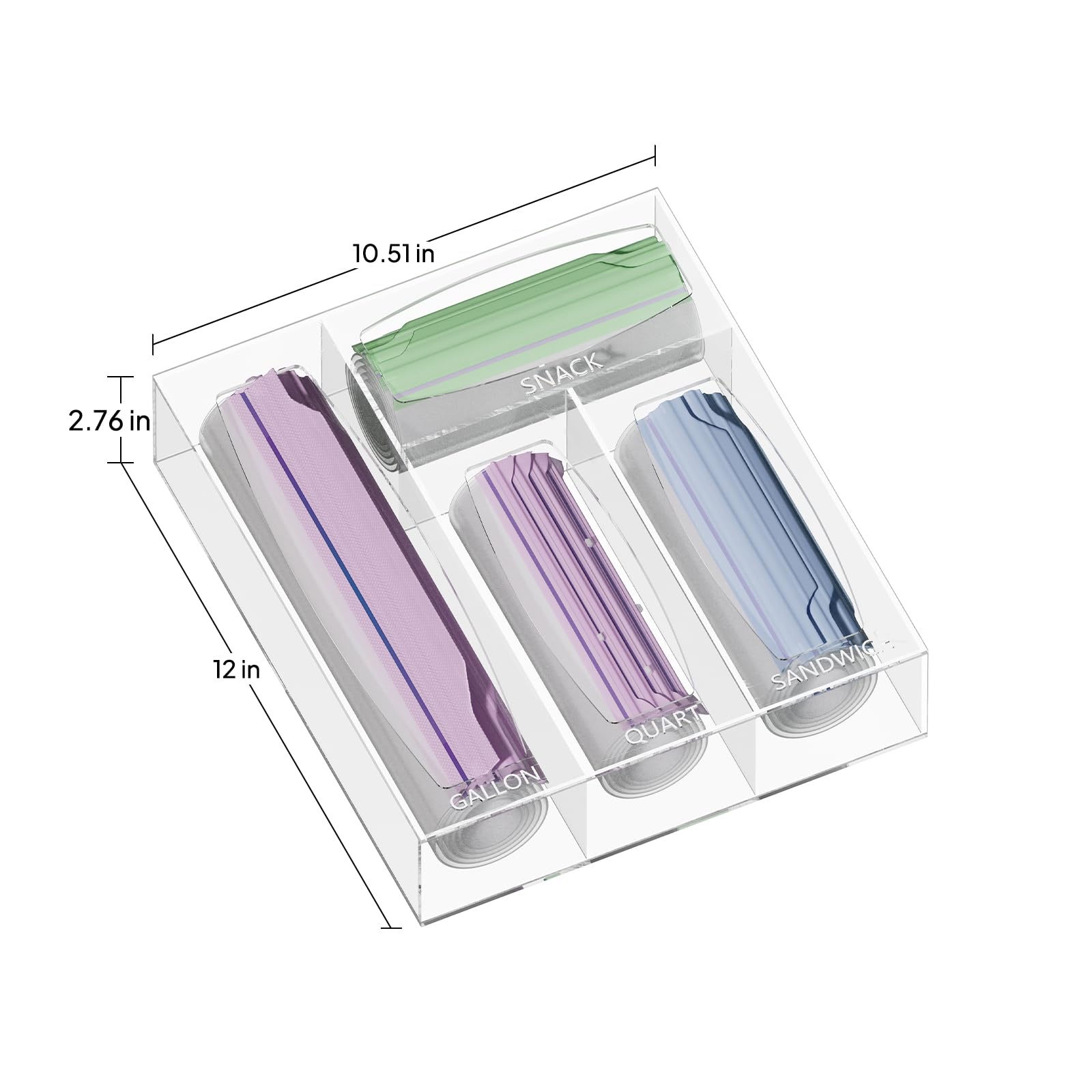 Aquiver clear bag storage holder shows transparent design for easy identification.