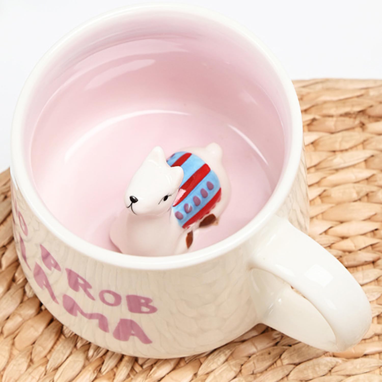 Arawat alpaca mug with spoon for tea, coffee, or cocoa.