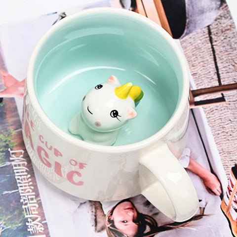 Arawat ceramic mug with saucer, easy to clean and stack