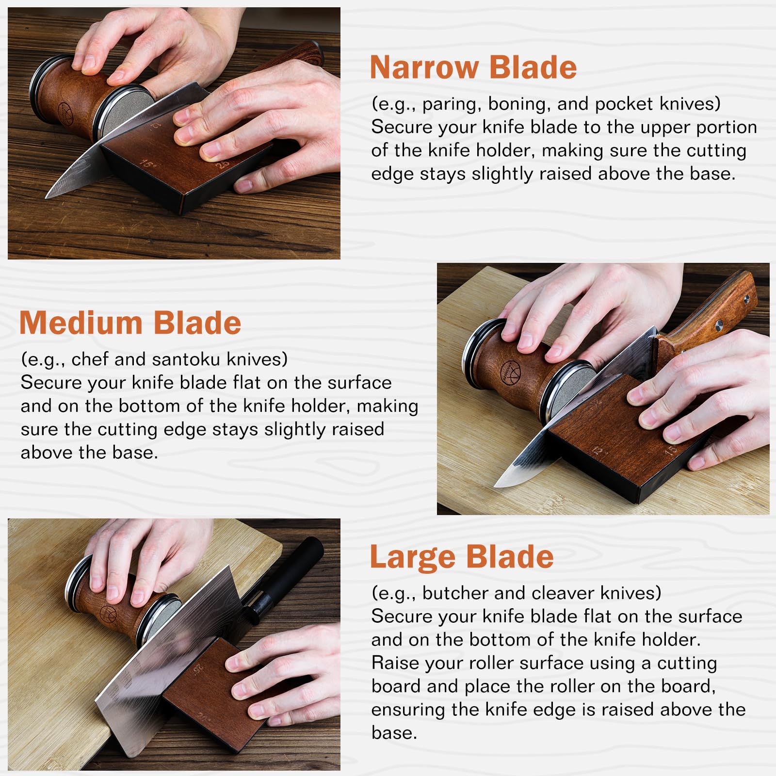 Arbenefe sharpener at 15° for precise high-carbon blades.