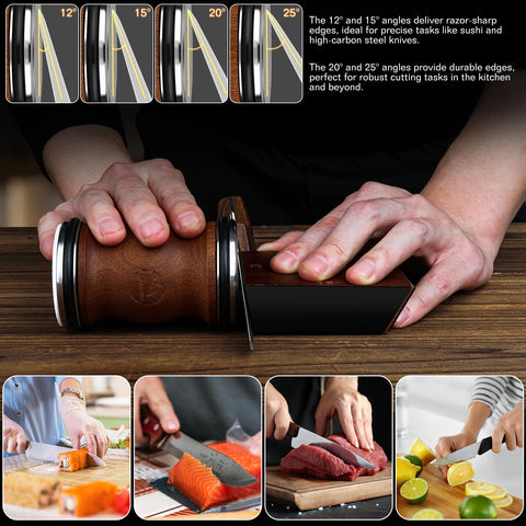 Arbenefe sharpener with ceramic surface for a smooth edge polish.