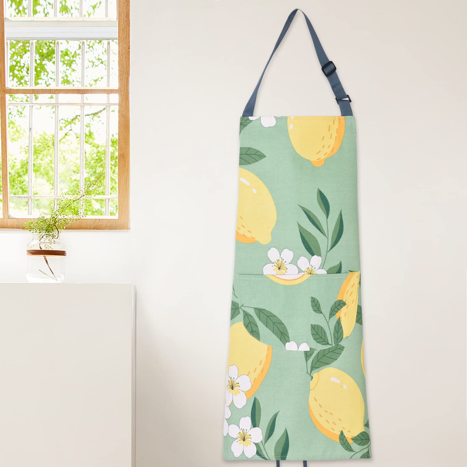 ARBINSON floral apron ready for barbecue use with protective front coverage