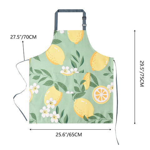 ARBINSON floral apron showing two large pockets for tools and recipes