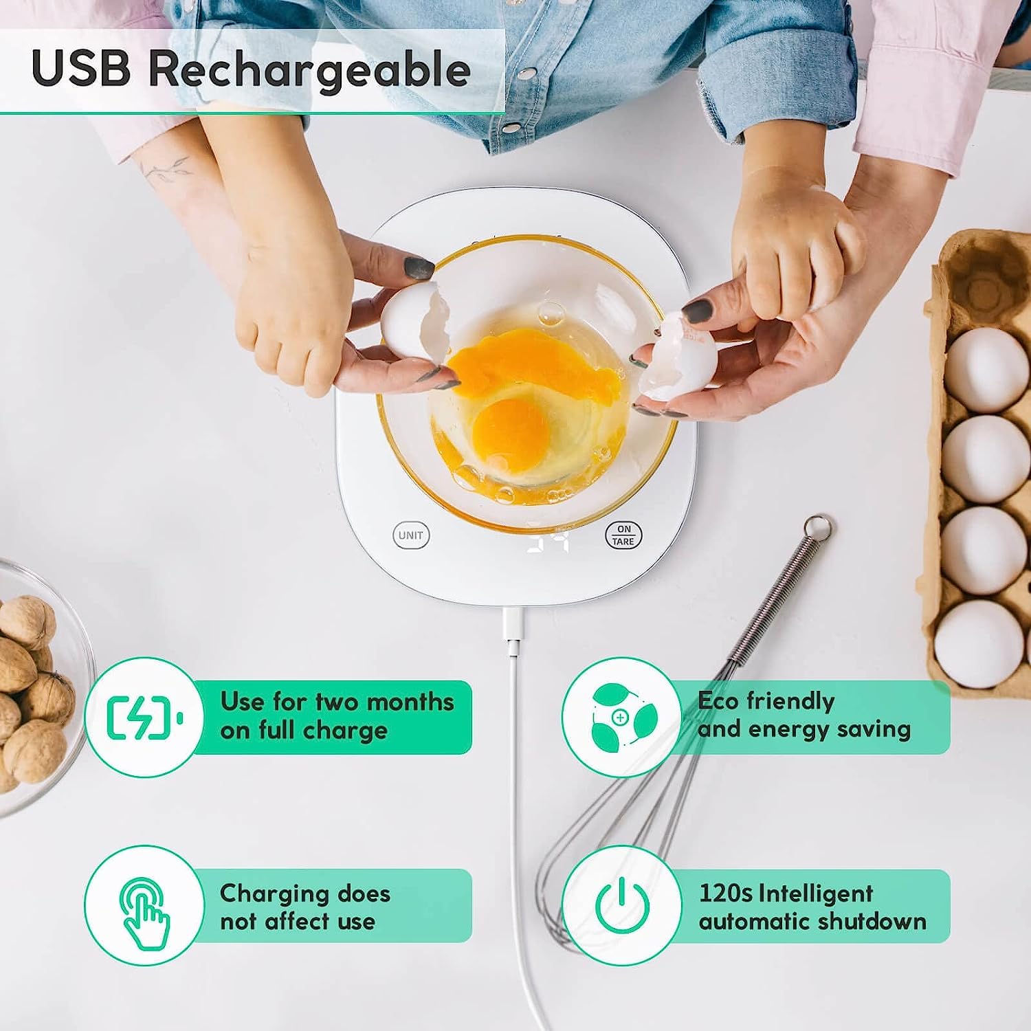 Arboleaf Smart Food Scale barcode scanning enables quick nutrition tracking while cooking.
