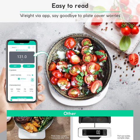 Arboleaf Smart Scale app connection enables data sync for macros and calories.