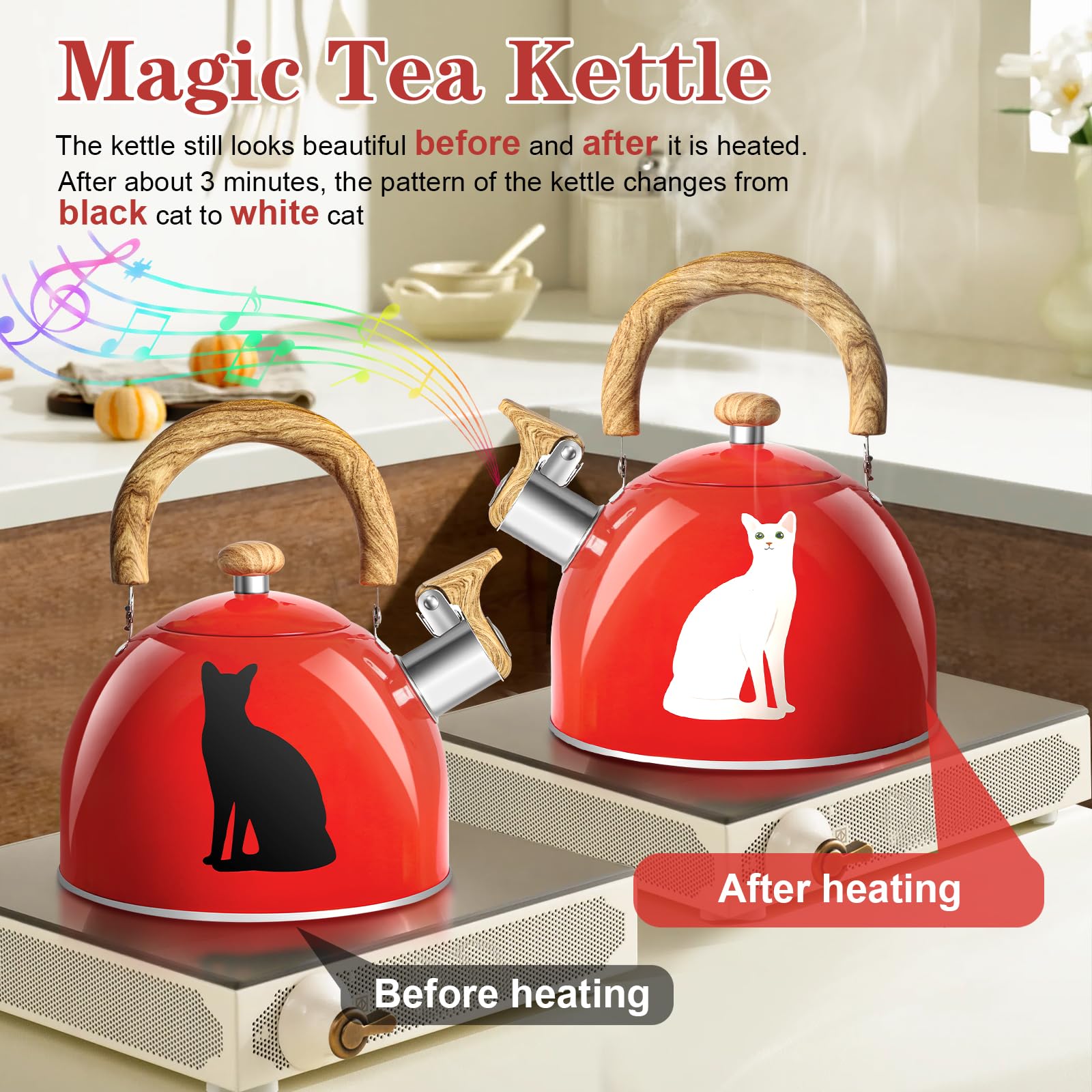 ARC 2qt stove-top kettle whistles loudly for precise timing