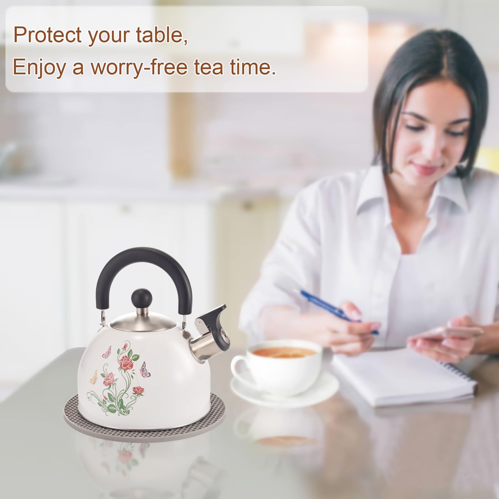 ARC induction-compatible tea kettle works on induction stoves.