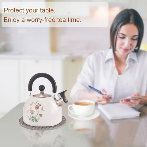 ARC induction-compatible tea kettle works on induction stoves.