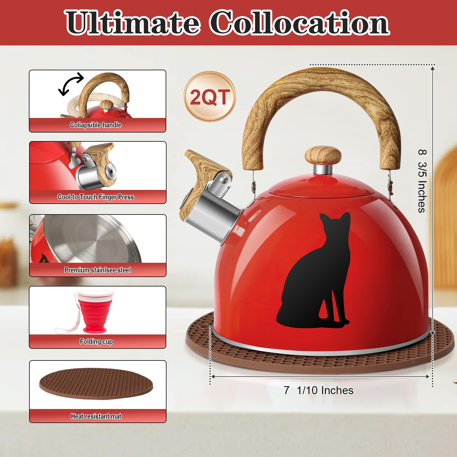 ARC red color-changing design activates as it heats, adding flair