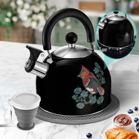 ARC stainless steel whistling tea kettle on stovetop for reliable heating