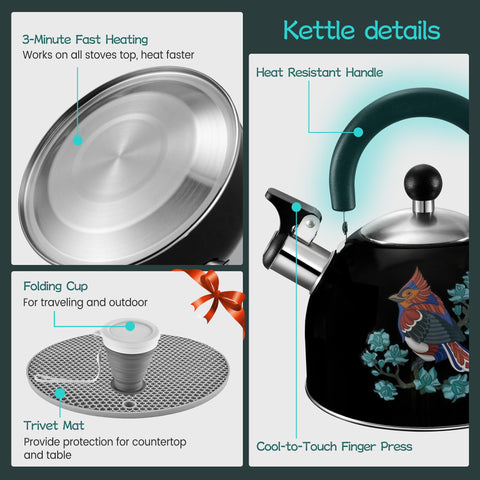 ARC trivet mat and folding cup included for outdoor tea setups