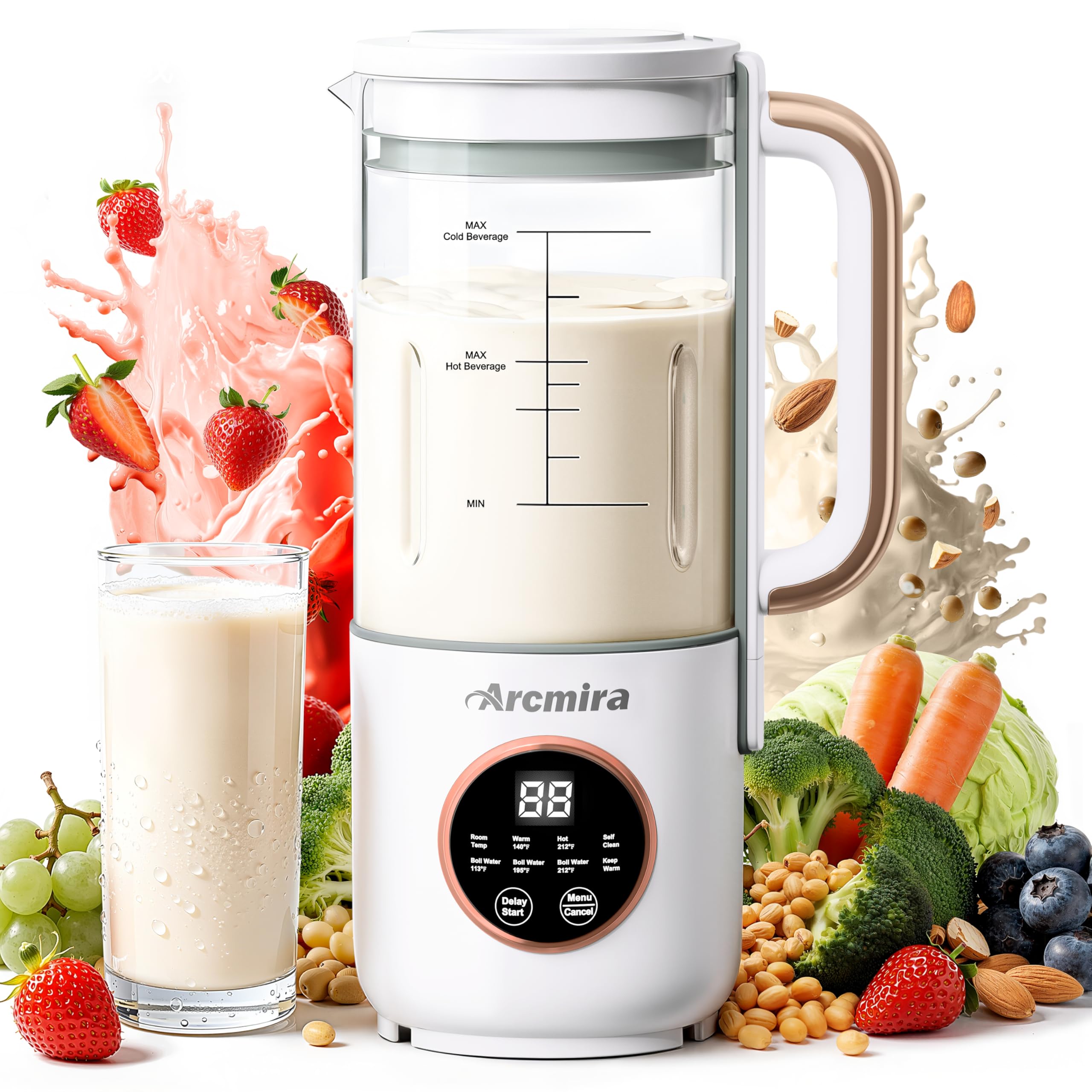Arcmira 8-in-1 nut milk maker prepares fresh plant-based milks at home