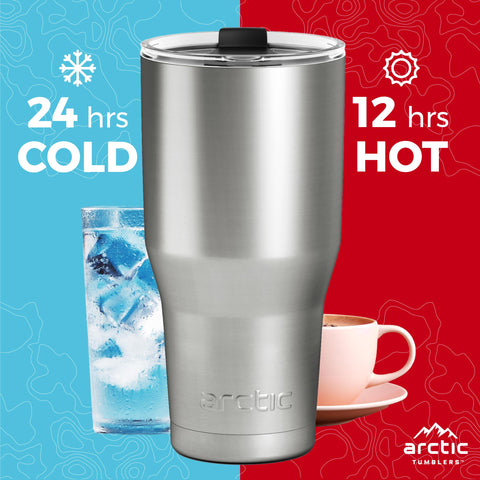 Arctic Tumblers 30oz matte black tumbler side view highlighting double-wall vacuum