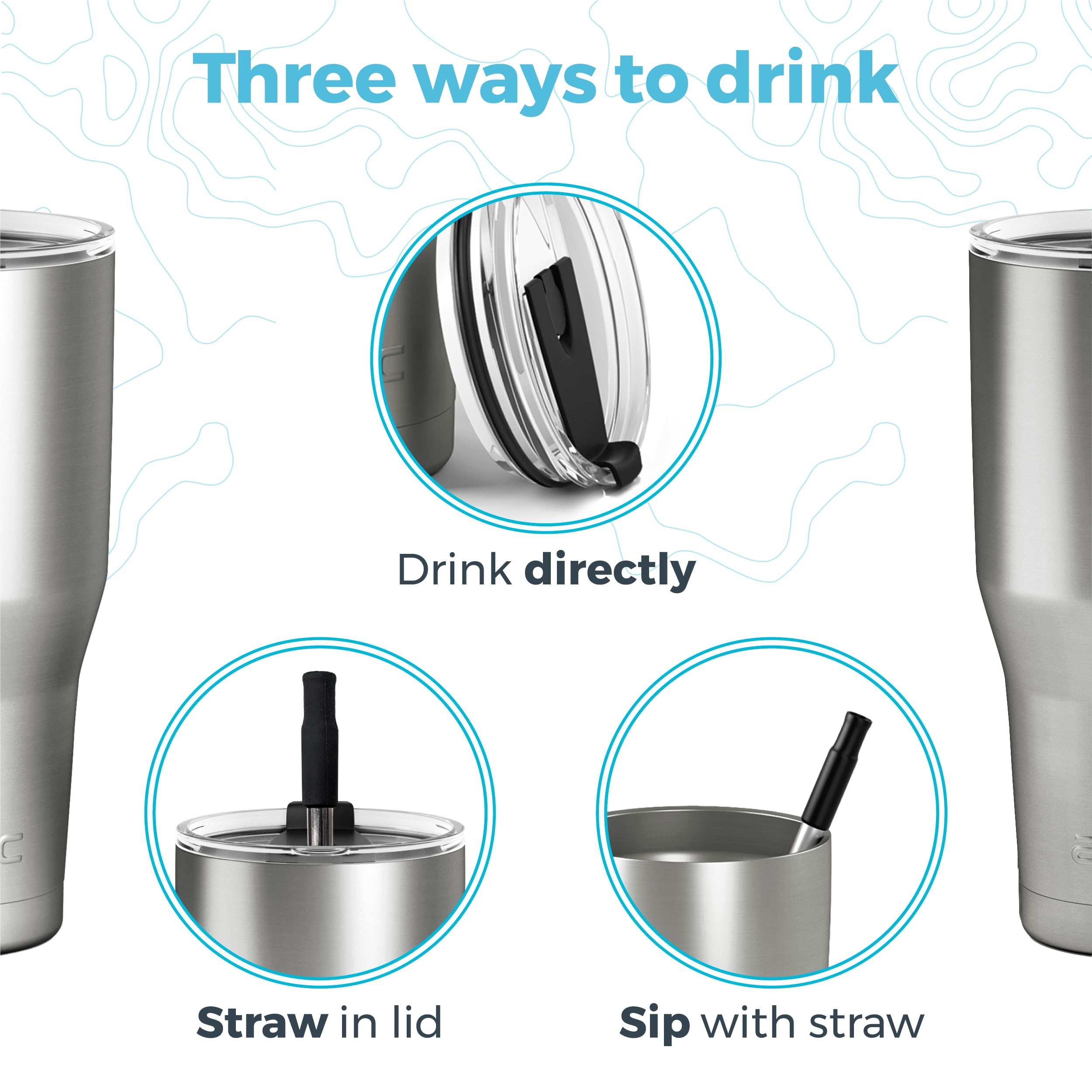 Arctic Tumblers 30oz matte black tumbler with straw ready for on-the-go hydration