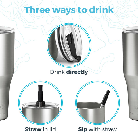 Arctic Tumblers 30oz matte black tumbler with straw ready for on-the-go hydration