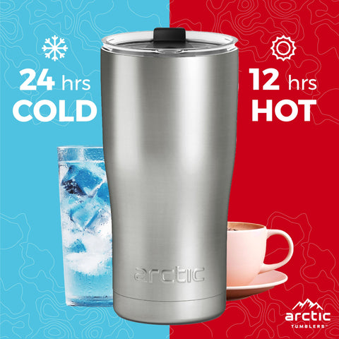 Arctic Tumblers navy blue bottle with splash-proof lid prevents spills during workouts.