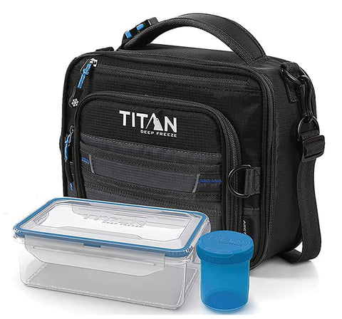 Arctic Zone Titan Deep Freeze lunch bag in black front view for daily commuting