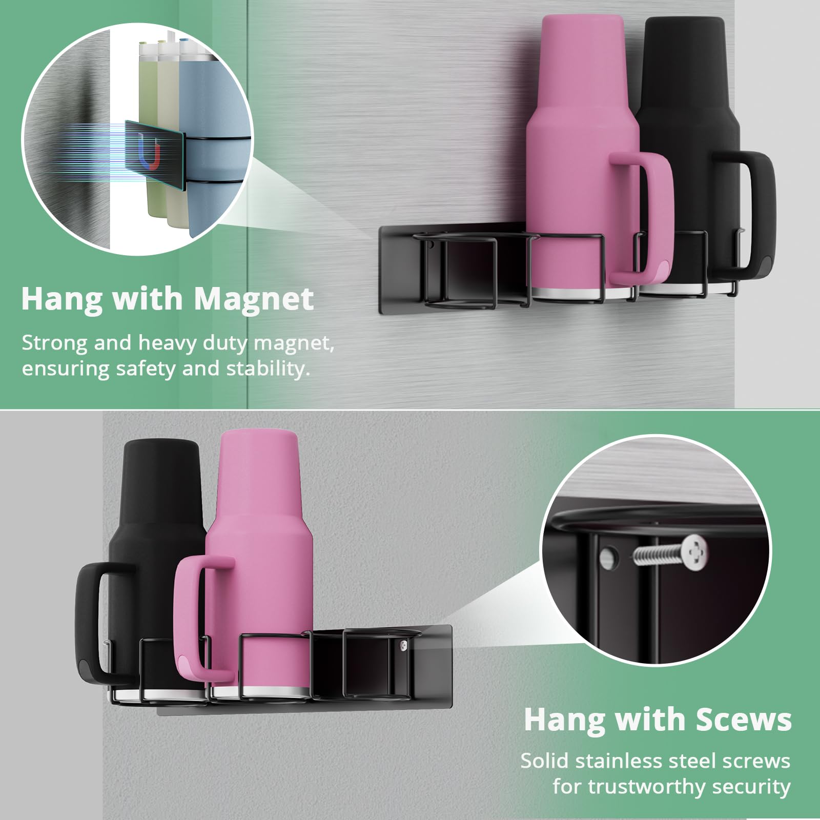 Arctiiro adjustable water bottle holder in a pantry setup