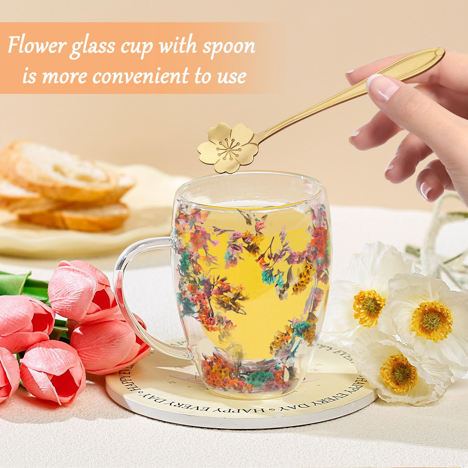 Arefen double-wall glass cup keeps beverages warm without burning hands