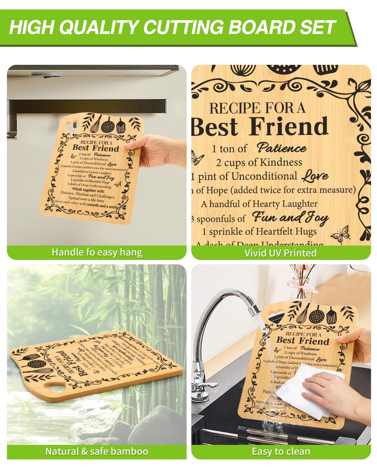 Aremdys Cutting Board Set dimensions 10.9 by 8.4 inches for versatile prep.