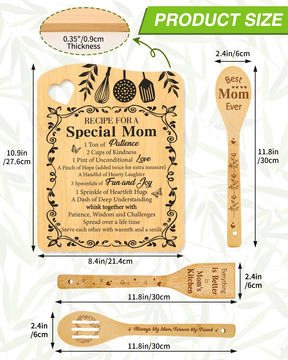 Aremdys bamboo cutting board gift with Christmas design for festive use.