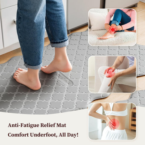 Arenarug anti-fatigue mat cushions feet during kitchen tasks