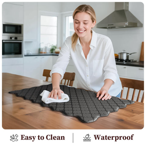 Arenarug scalloped edge adds decorative flair to practical kitchen comfort